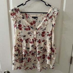 Floral Ruffle Top